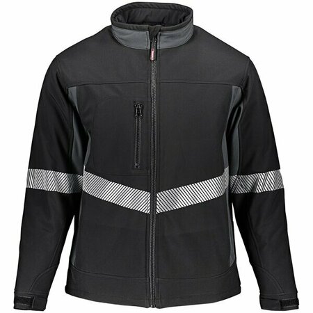 REFRIGIWEAR Two-Tone Black / Charcoal Enhanced Visibility Insulated Softshell Jacket 8490RBCHLARL2 47615184